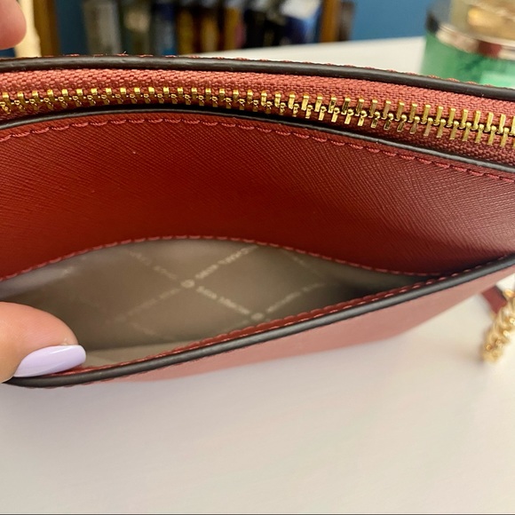 MICHAEL KORS Leather Bag Cindy Mini Dome Crossbody Terracota Color - Picture 12 of 16